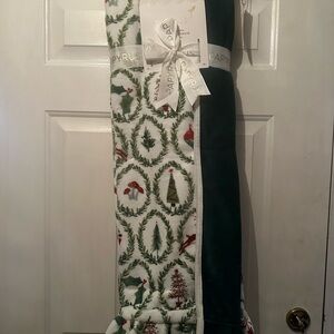 Papyrus Blanket Reversible Christmas With Green Back NEW With Ruffle Edge